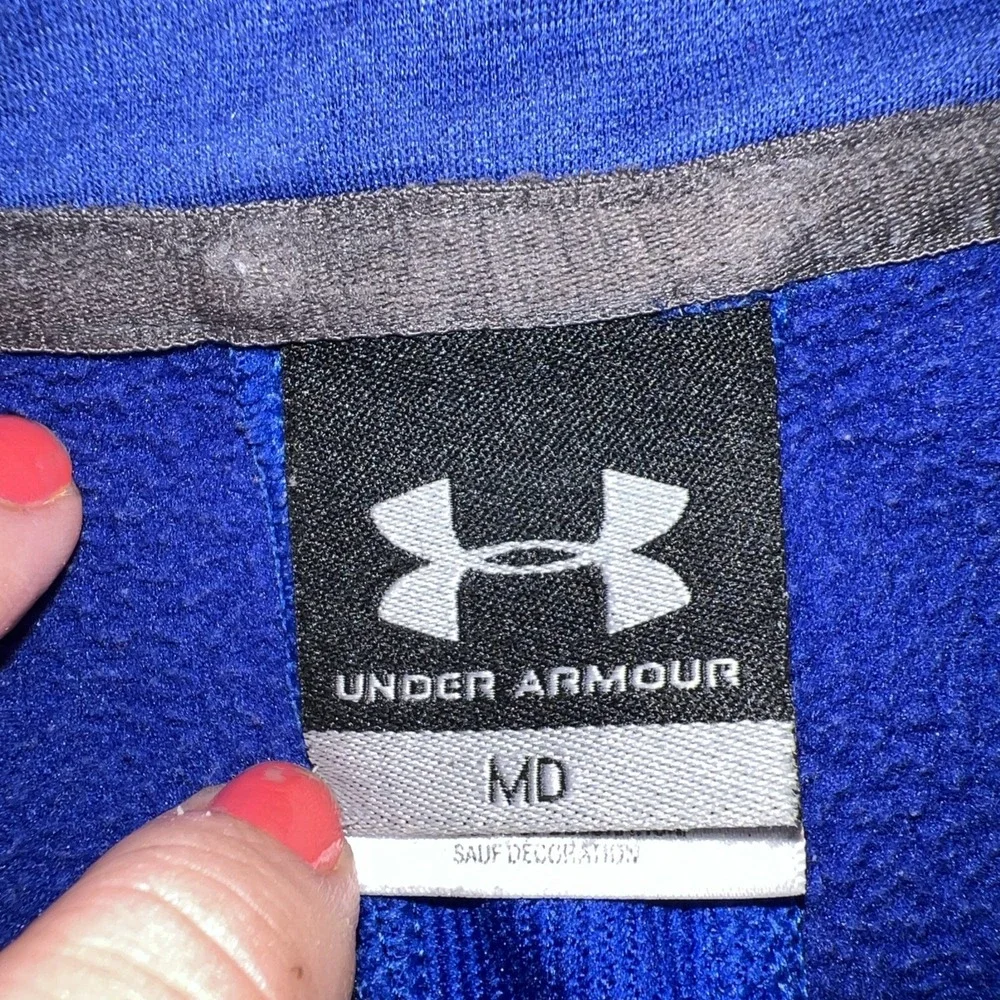 Under Armour University of Delaware 1/4 Zip Blue Pullover Embroidered UD Sz Med